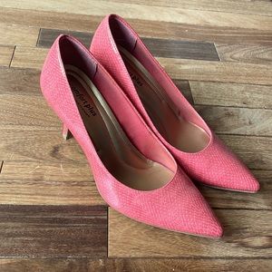 NEW pink snakeskin heels